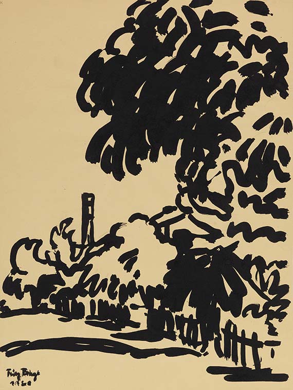 Fritz Bleyl - Brush and India ink drawing