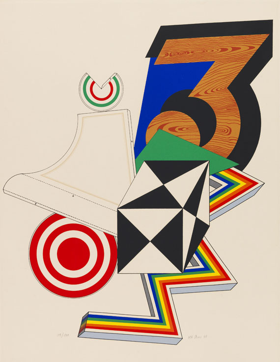 Lucio Del Pezzo - Lithograph in colors