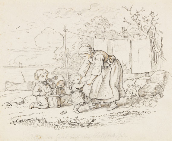 Adrian Ludwig Richter - Pen and ink drawing