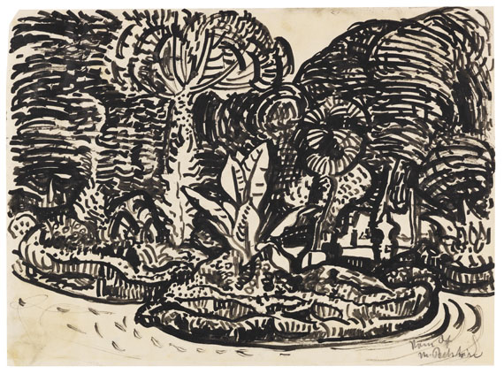 Hermann Max Pechstein - Brush and India ink drawing