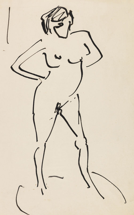 Ernst Ludwig Kirchner - Pen and India ink drawing