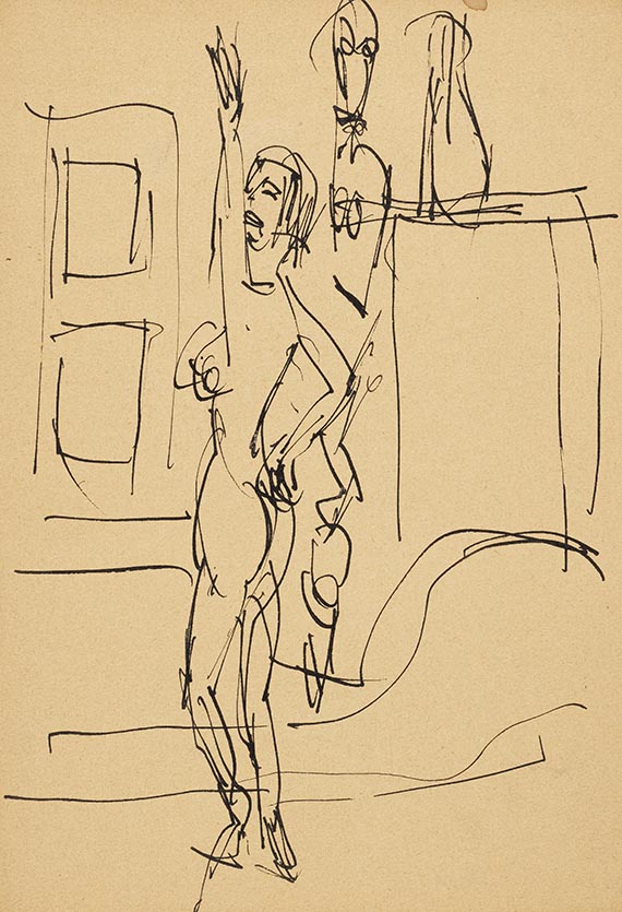 Ernst Ludwig Kirchner - Pen and India ink drawing