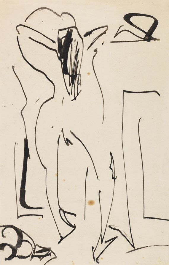 Ernst Ludwig Kirchner - India ink drawing