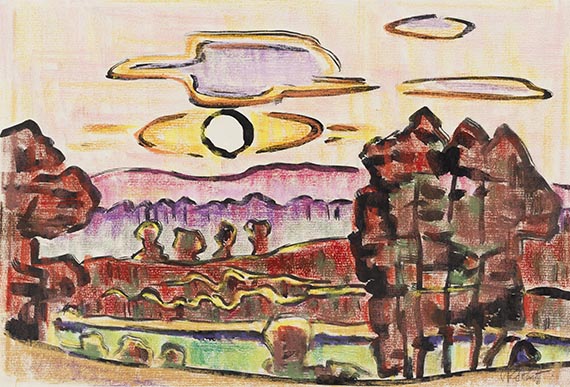 Karl Schmidt-Rottluff - Colored chalk drawing