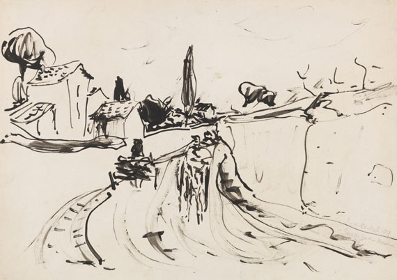 Erich Heckel - India ink drawing