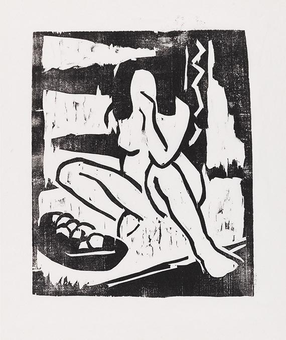 Schmidt-Rottluff, Karl - Akt mit Obstschale
