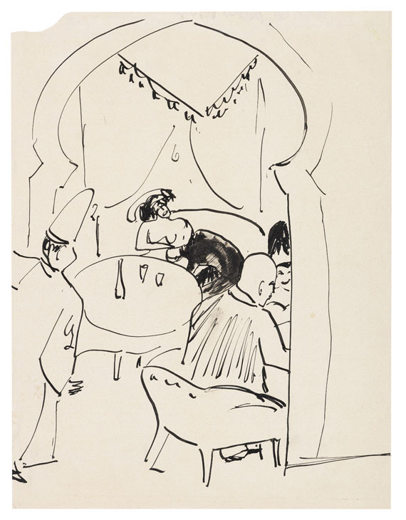 Ernst Ludwig Kirchner - Pen and India ink drawing