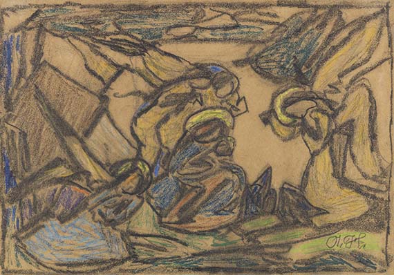 Adolf Hölzel - Colored crayon drawing