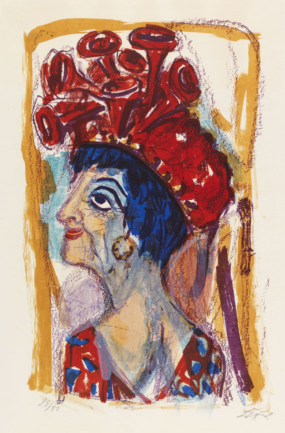 Otto Dix - Lithograph in colors