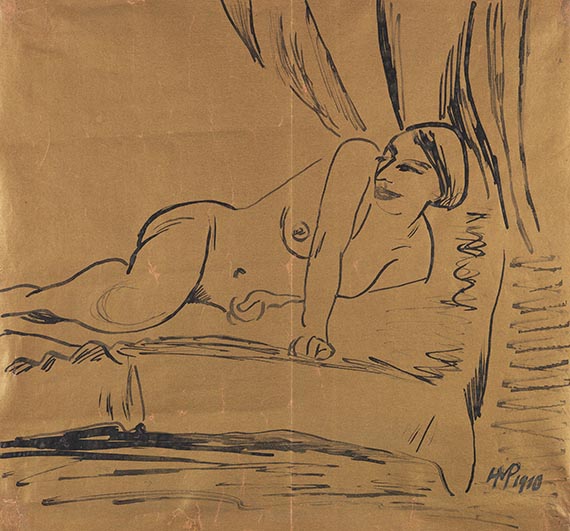 Hermann Max Pechstein - Pen and India ink drawing