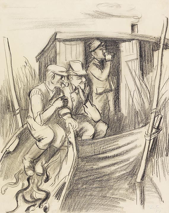 Hermann Max Pechstein - Chalk drawing