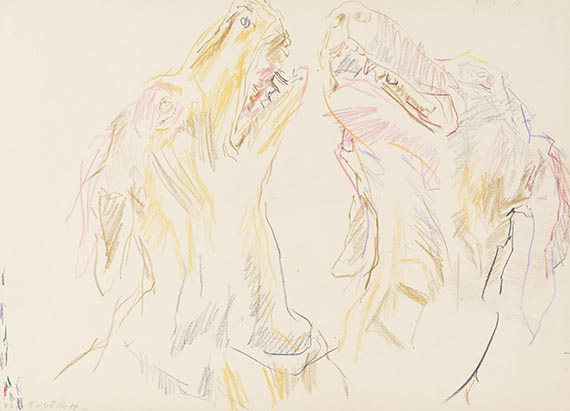 Oskar Kokoschka - Colored pencil drawing