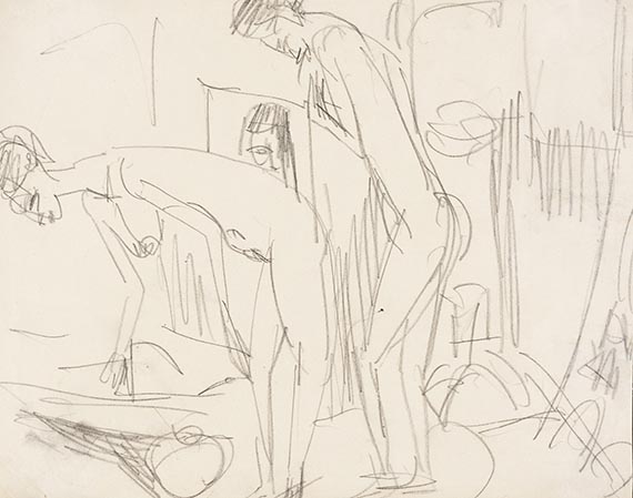 Kirchner, Ernst Ludwig - Zwei weibliche Akte im Raum (Gerda und Erna Schilling)