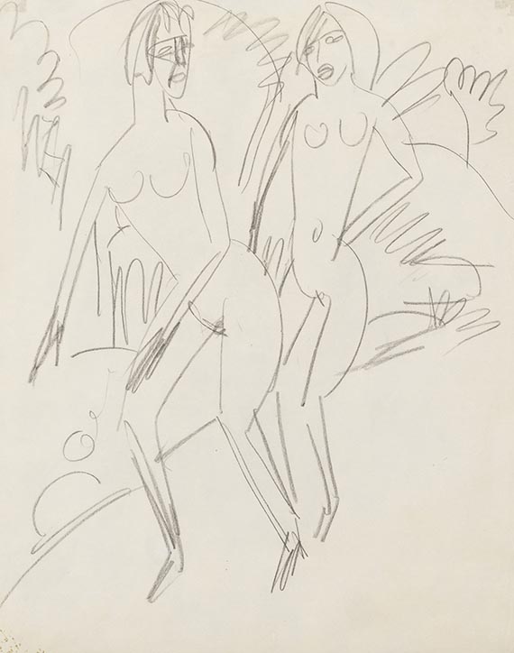 Kirchner, Ernst Ludwig - Zwei Badende an der Fehmarnküste