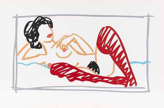 Wesselmann, Tom - Fast Sketch Red Stocking Nude