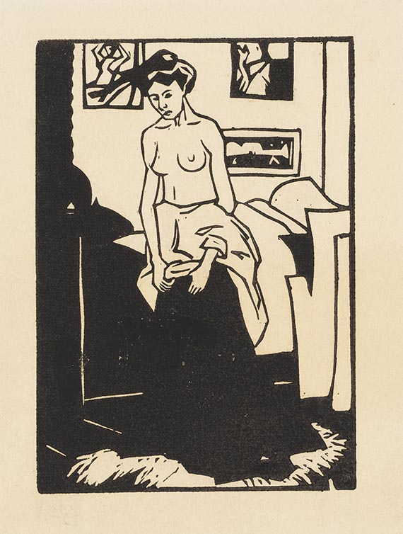 Kirchner, Ernst Ludwig - Sich entkleidendes Mädchen (Model 1)