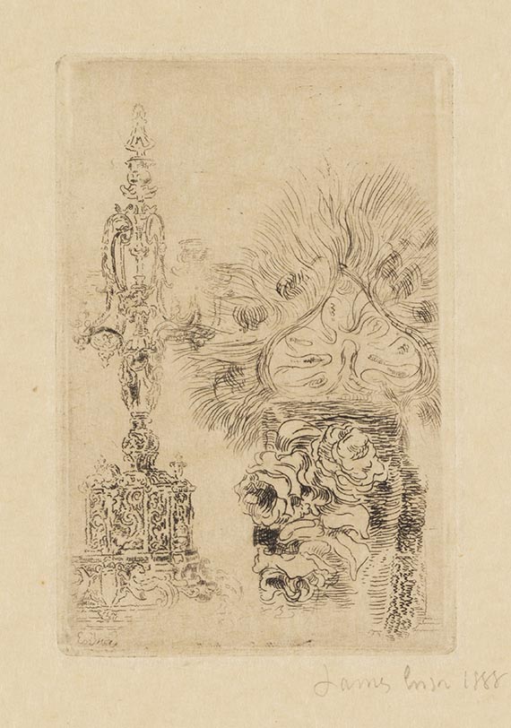 Ensor, James - Candélabre et vase