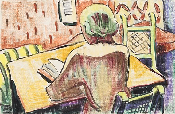 Karl Schmidt-Rottluff - Colored chalk drawing