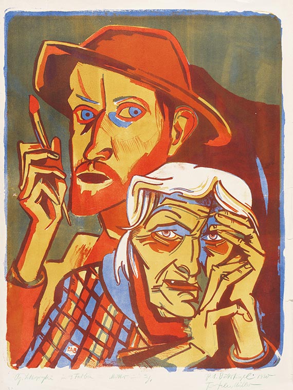 Peter August B&ouml;ckstiegel - Lithograph in colors