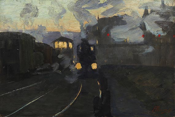 Pleuer, Hermann - Oil on cardboard