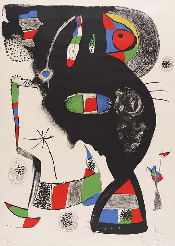Joan Mir&oacute; - Lithograph in colors
