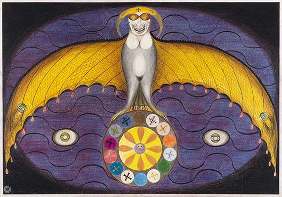 Friedrich Schröder-Sonnenstern - Colored pencil drawing