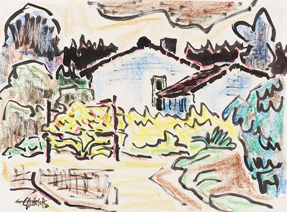 Schmidt-Rottluff, Karl - Colored chalk drawing